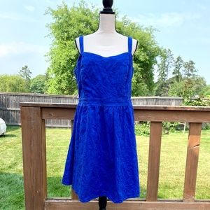 City Chic Cobalt Blue, Jacquard Print Dress - Size 18